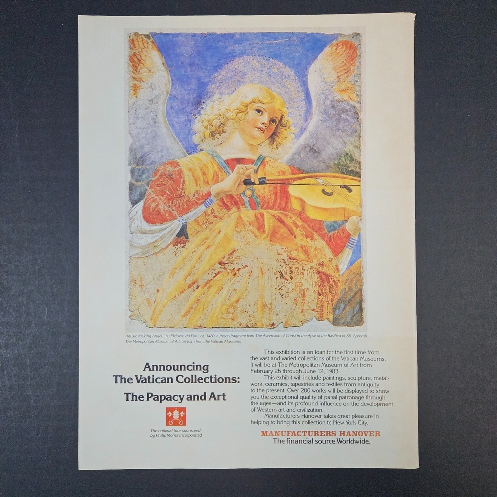 1983 Vatican Collections Art Vintage Print Ad Manufacturers Hanover Exhibition